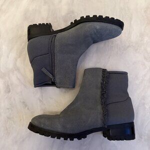 Talbots Tish Stretch Grey Suede Ankle Boots Size 8 1/2